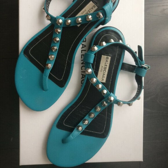 Used Balenciaga t strap sandals -size 34.5 - Picture 1 of 6